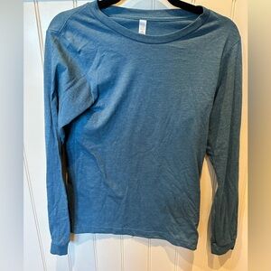 Mens Extra Small Teal Blue Long Sleeve Tee Shirt